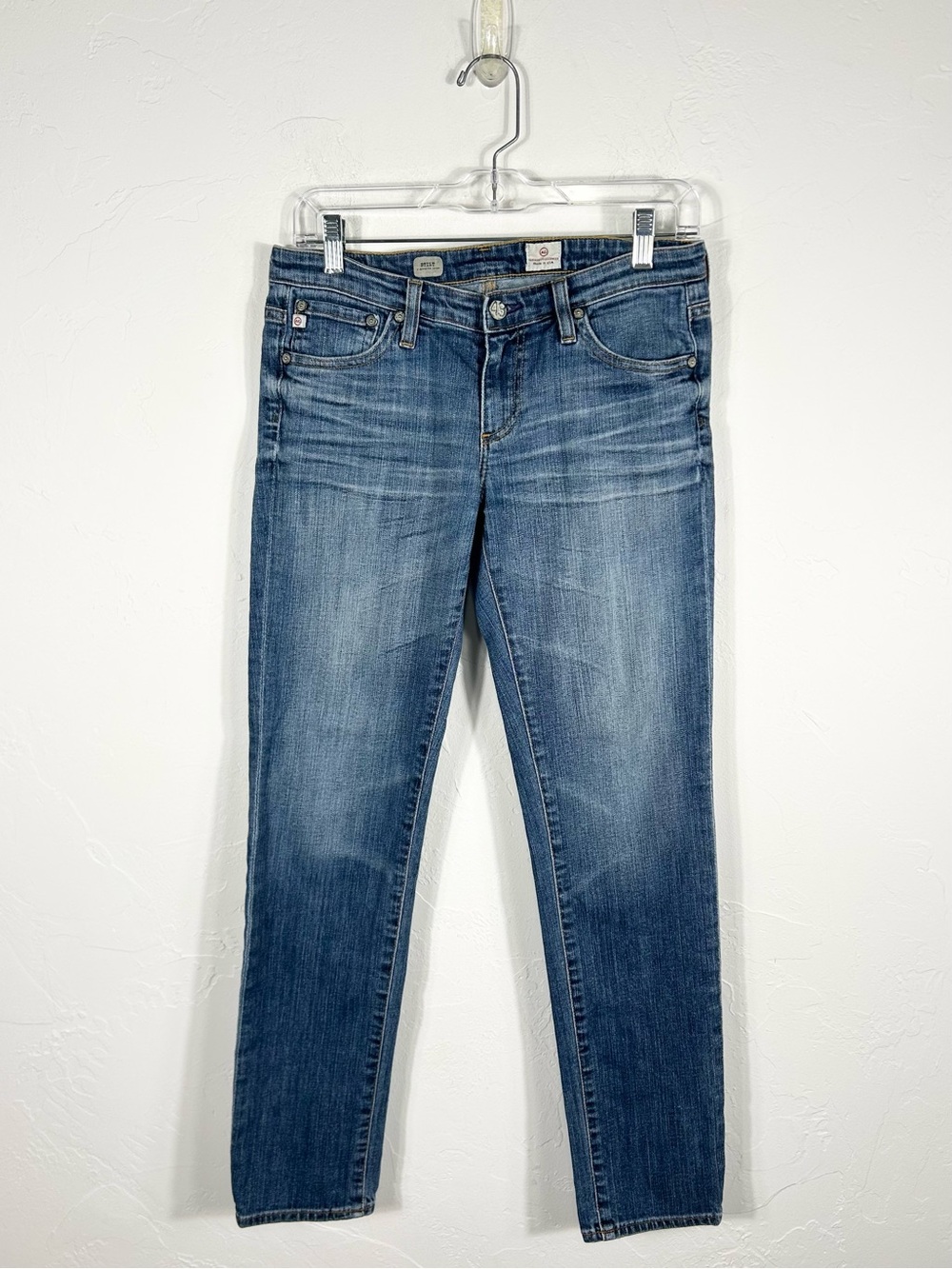 AG Adriano Goldschmied The Stilt Cigarette Jeans Aged Blue Wash Size 28R
